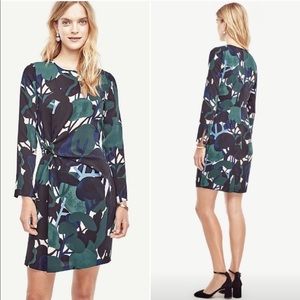 Ann Taylor print dress long sleeve